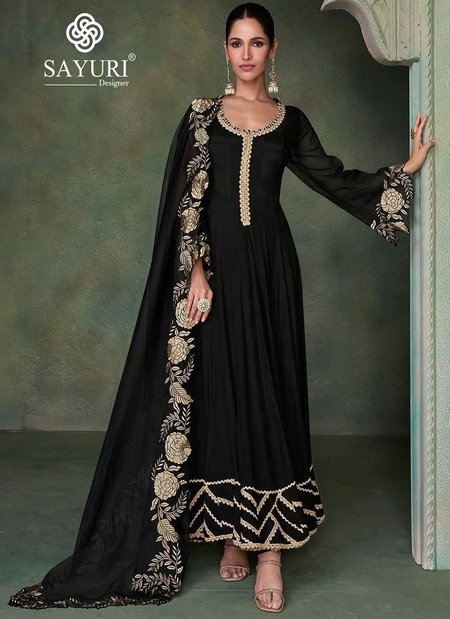 Sahiba By Sayuri 5397 Black  Pure Silk Readymade Suits Wholesale Clothing Distributors In India
